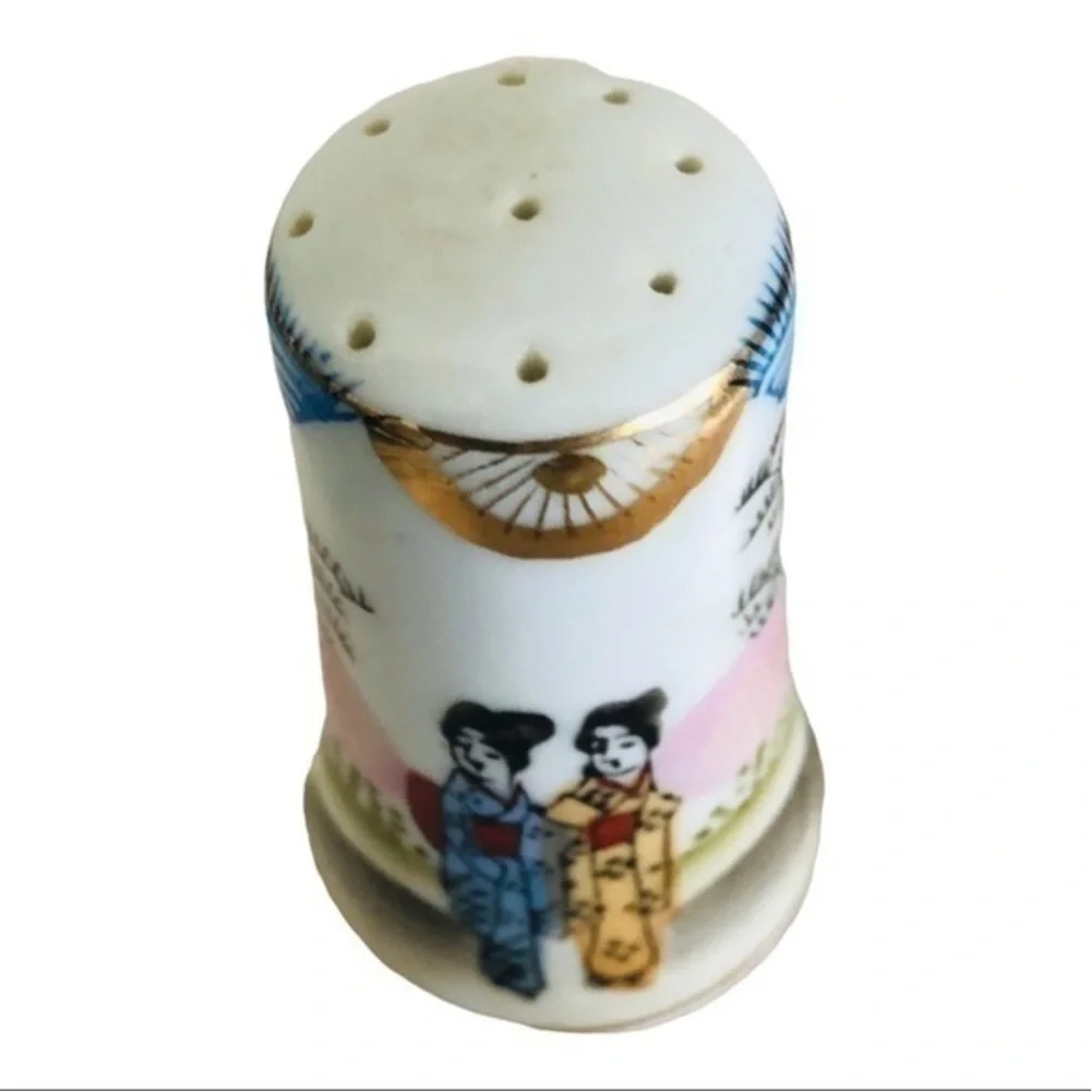 Beautiful Japanese Painted Salt And Pepper Shaker